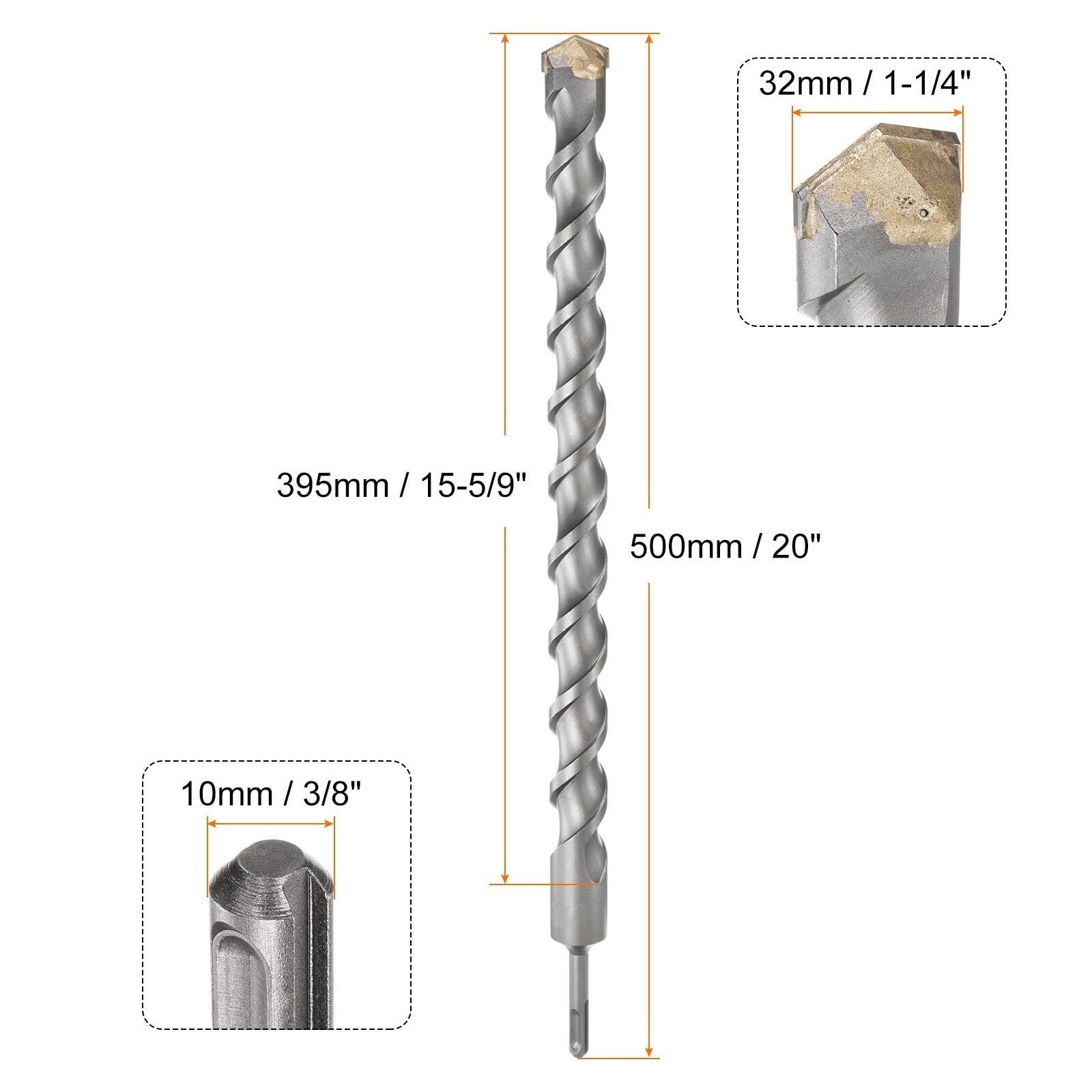 1 szt. 500 mm Bardzo długi młot udarowy Wiertło murarskie, Dia12-35 mm Końcówka z węglika spiekanego Wiertło betonowe SDS-Plus Wiertła udarowe do muru Beton Cegła Kamień Bloki cementowe(28mm)