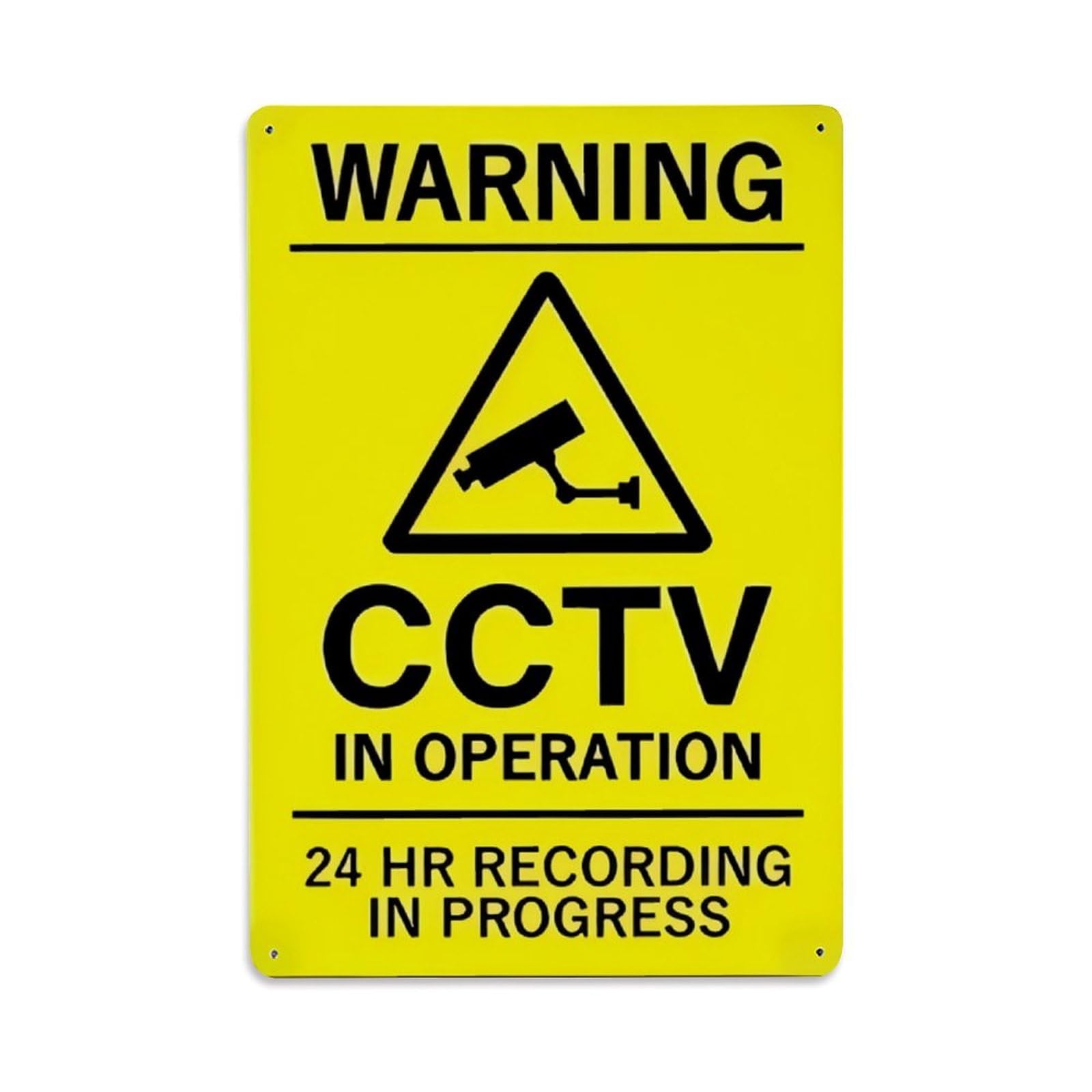 Warning CCTV In Operation 24HR Recording Sign Vintage Aluminium Metal Sign, Retro Wall Decor for Home, Bar, Garage & Farmhouse 30x20cm