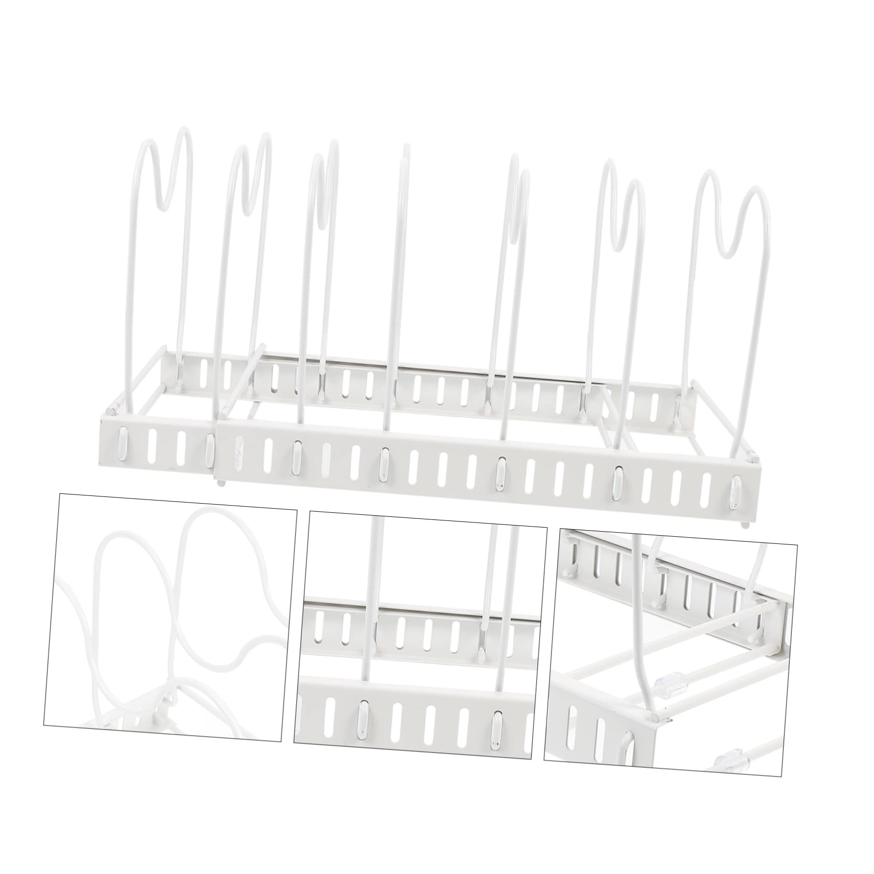 Rejilla Telescópica Para Tapas De Ollas Soporte Metálico Sin Perforaciones Bandeja Para Guardar Tapas De Ollas Cocina