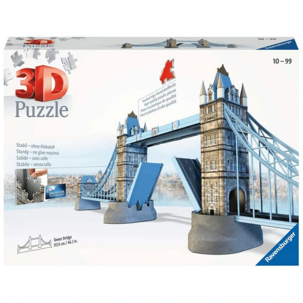 Ravensburger - Puzzle 3D Building - Tower Bridge - A partir de 10 Ans - 216 pièces numérotées à Assembler sans Colle - Accessoires de Finition Inclus - 12559