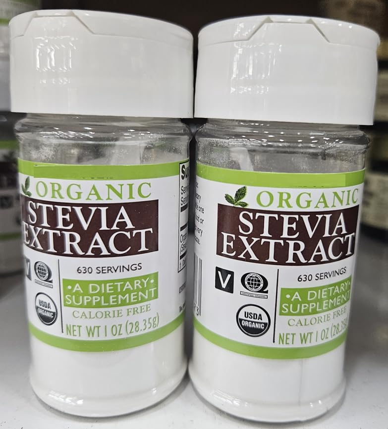 Trader Joe Organic Stevia Extract Calorie Free 1oz 28.35g (Two Bottles)