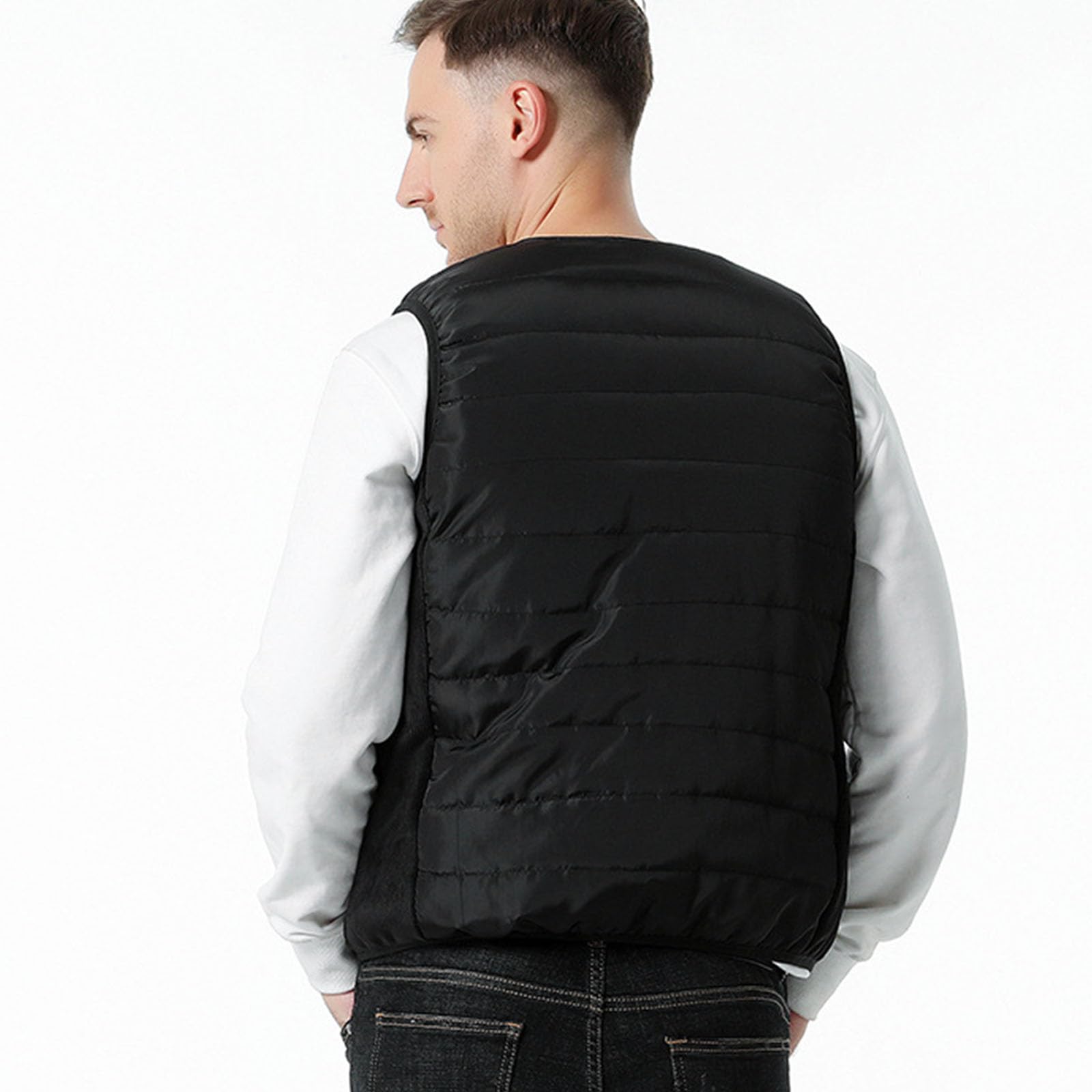 Gilet riscaldato USB regolabile per climi freddi Design ergonomico antivento strato termico gilet per lo sport uso quotidiano gilet esterno riscaldato alimentato tramite USB