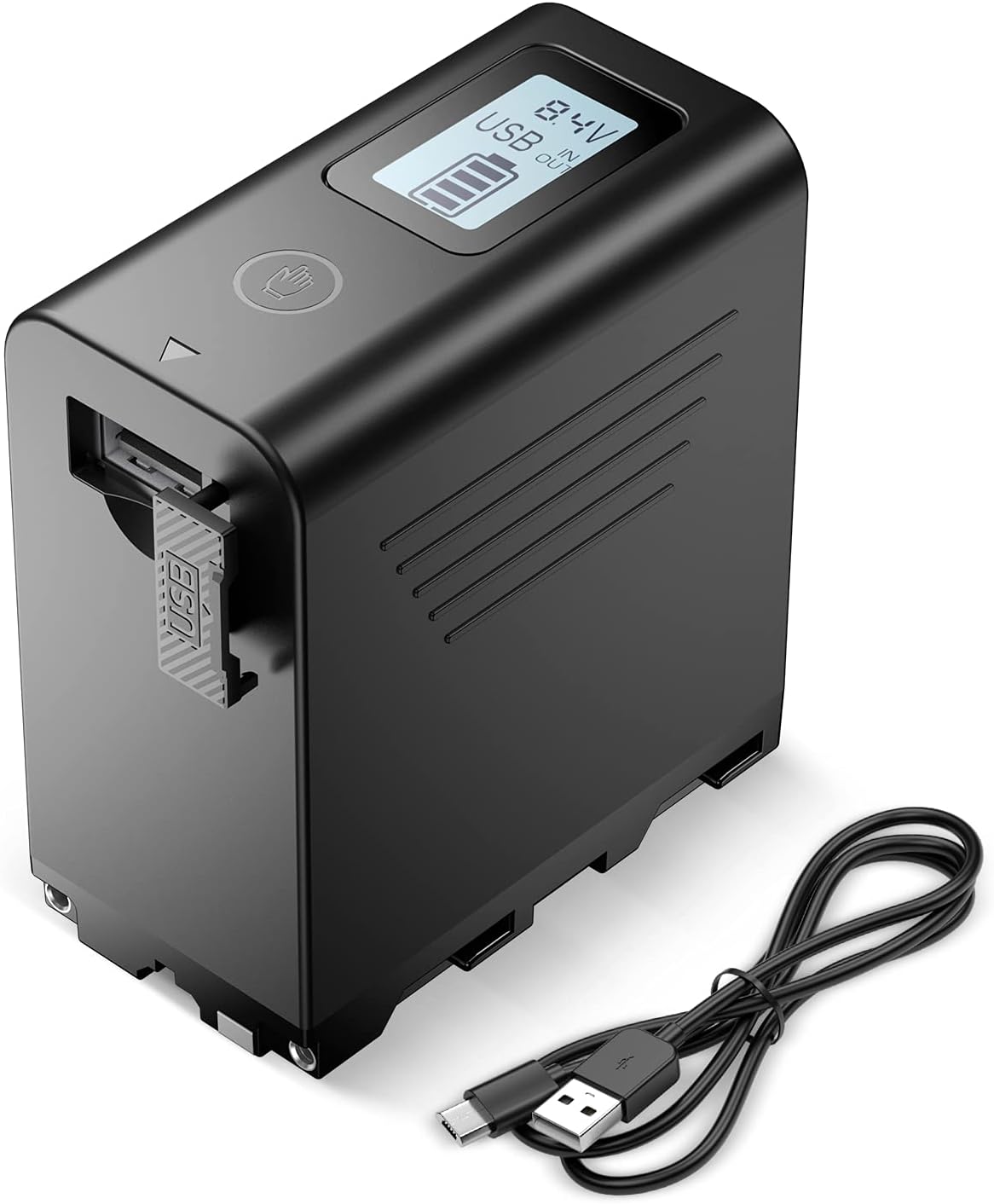 Firstpower 7800mAh NP-F950 Battery w/LCD Indicator, w/Battery Level Check Button, USB Output, Type-C & Micro Input & Power Bank - Replacement for NP-F980 NP-F970 NP-F950 +1YR WARRANTY