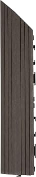 GreenBrokers 1 Piece - Dekco Composite Wood Plastic Brown Decking Interlocking Left Edge Tiles with Woodgrain Effect 37cm x 7cm