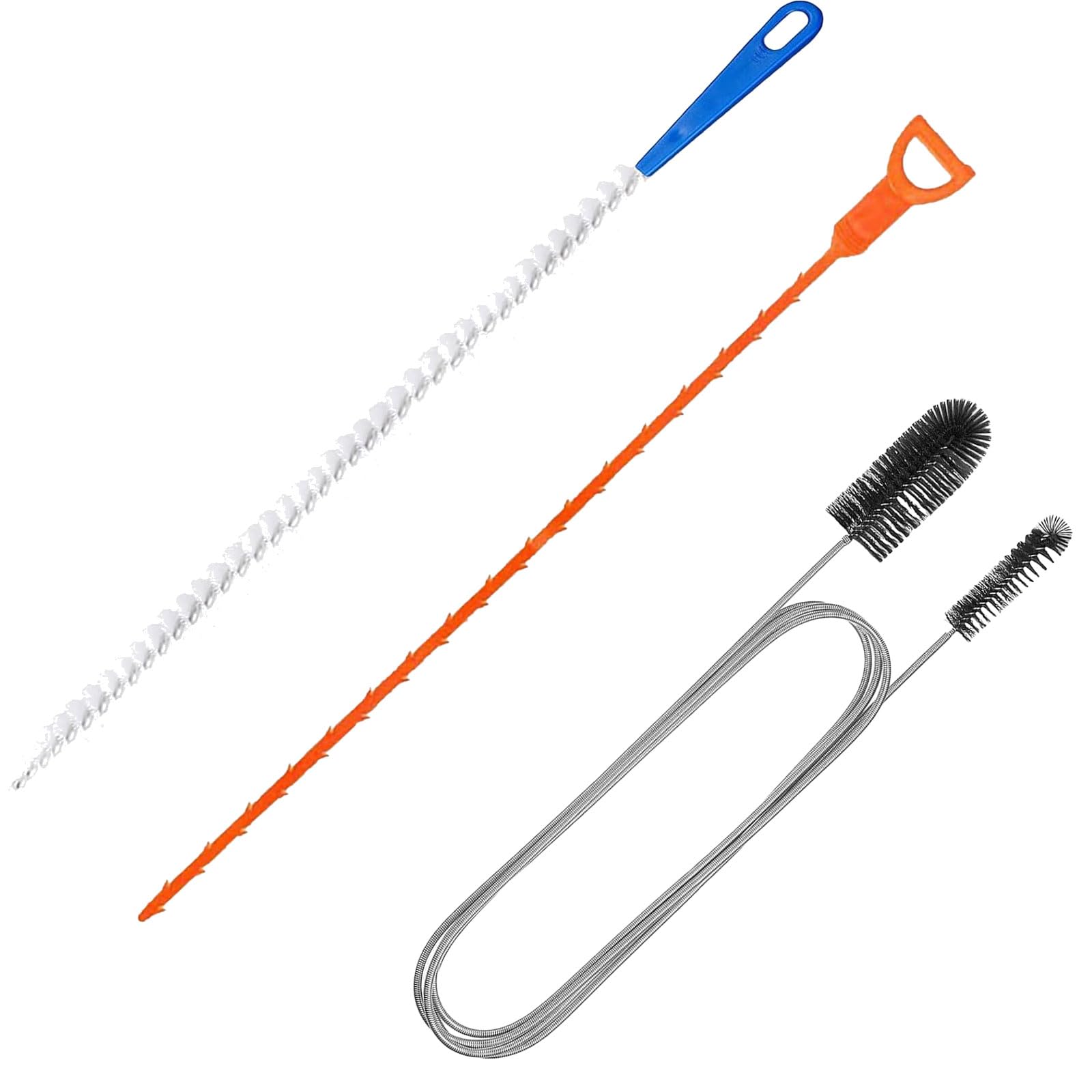 3 Piezas Cepillo de Limpieza para Desagüe, 155.5cm Flexible Cepillo de Limpieza de Tuberías Juego de Limpieza Flexible y Largo para frigorífico, para la Limpieza de Baño Cocina
