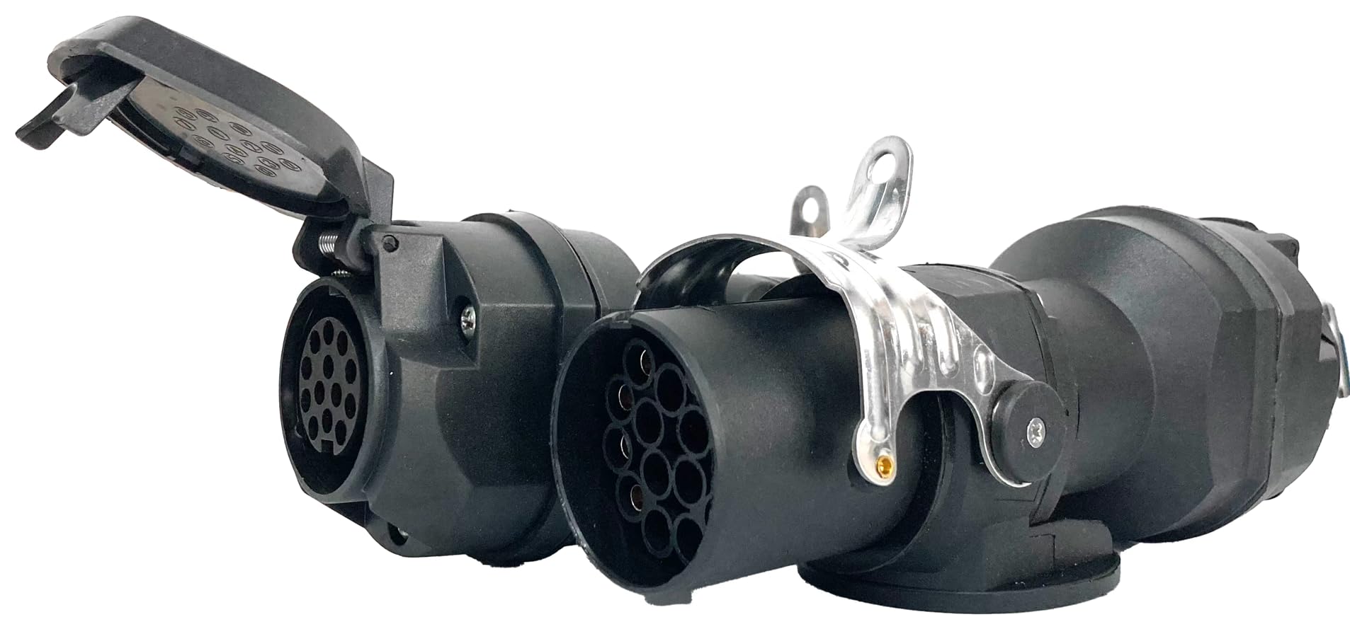 Berger & Schröter Adaptateur convertisseur de Tension pour remorque 15 Broches 24 V vers 13 Broches 12 V, ISO 12098, ISO 11446, réducteur de Tension