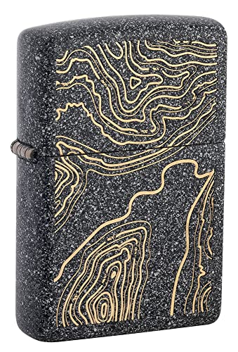 Encendedor de bolsillo Zippo Topo Map Iron Stone miniatura 1