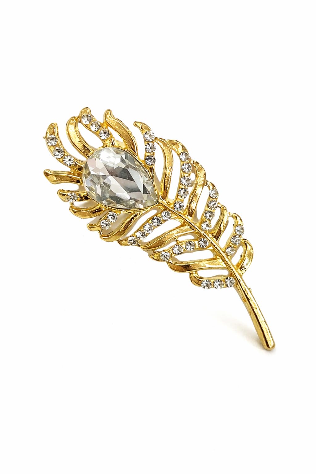Men’s Luxury Gold Leaf Crystal Brooch | Designer Rhinestone Lapel Pin for Suit, Blazer & Coat | Wedding Party Formal Accessories-picture-47