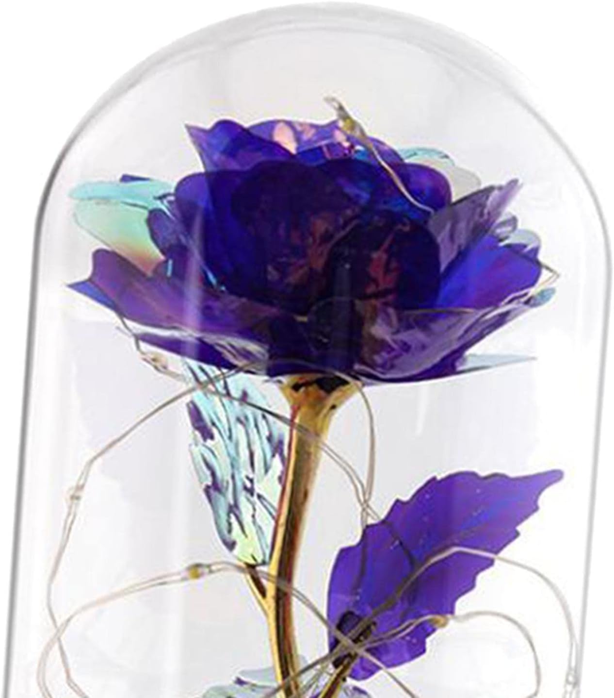 LOOM TREE Romantic Forever Rose with Light Flower Rose for Mom Wife Dark Purple