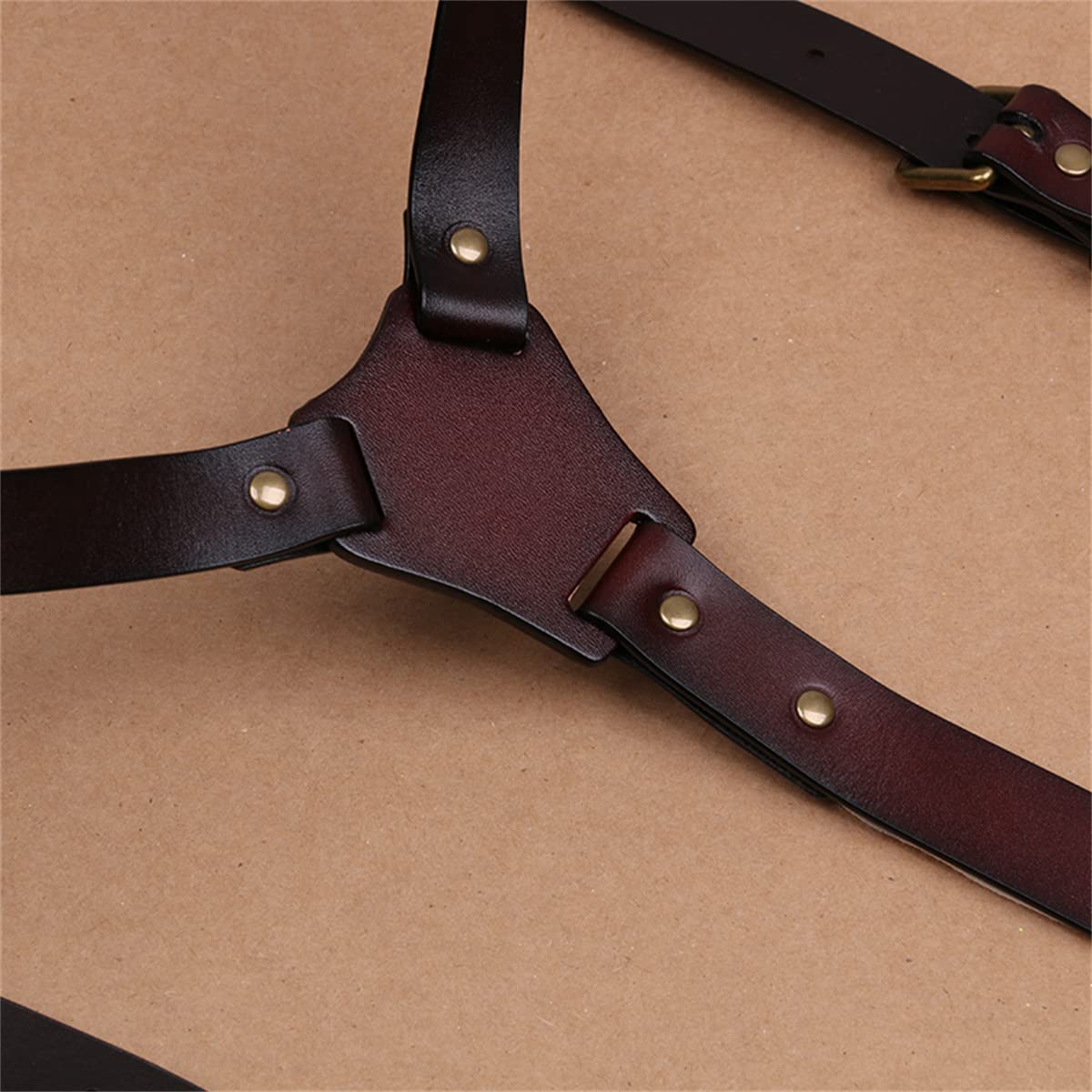 Tirantes para Hombre para Pantalones Tirantes de Cuero para Hombre de Alta Resistencia Y Espalda Ajustable con 3 Ganchos de presión de Metal Tirantes Vintage para Hombre Brace Heav