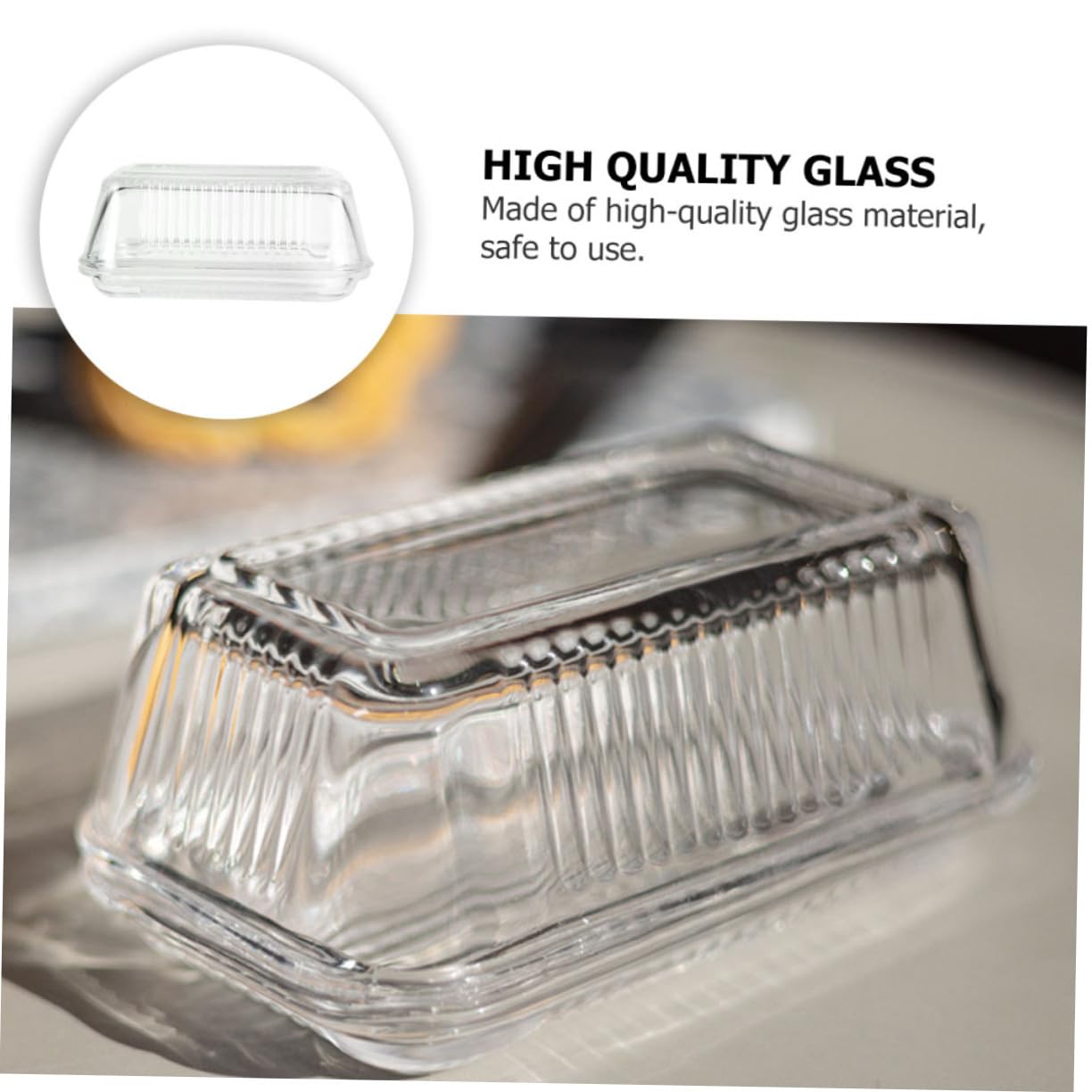 Plat à Fromage en Verre Rectangulaire, Boîte à Beurre 1 Pièce
