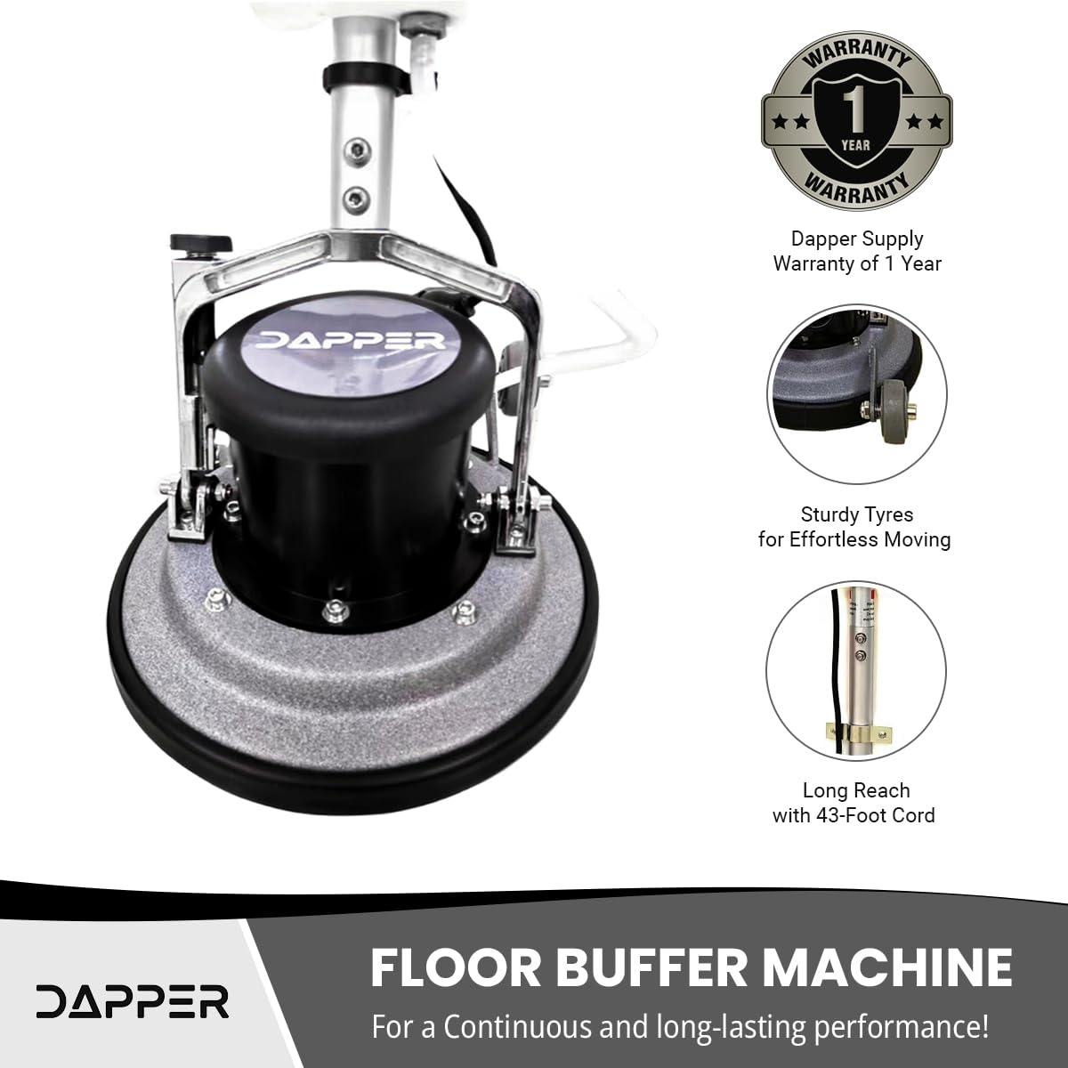 13" Heavy-duty Multi-Functional Floor Buffer Polisher Machine - Clean, Buff, Scrubb and Polish with Ease! Ideal for Carpets Too! Includes Optional Solution Tank, 2 Brushes and 3 Scouring Pads - 5