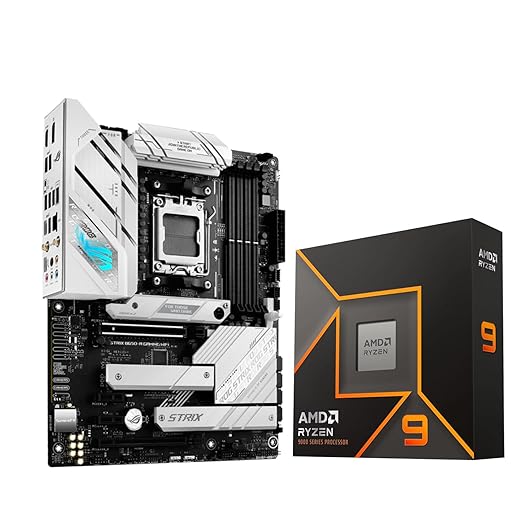 Micro Center AMD Ryzen 9 9900X AM5 CPU Processor Bundle with ASUS ROG Strix B650-A Gaming WiFi 6E AM5 Ryzen 7000 Gaming Motherboard