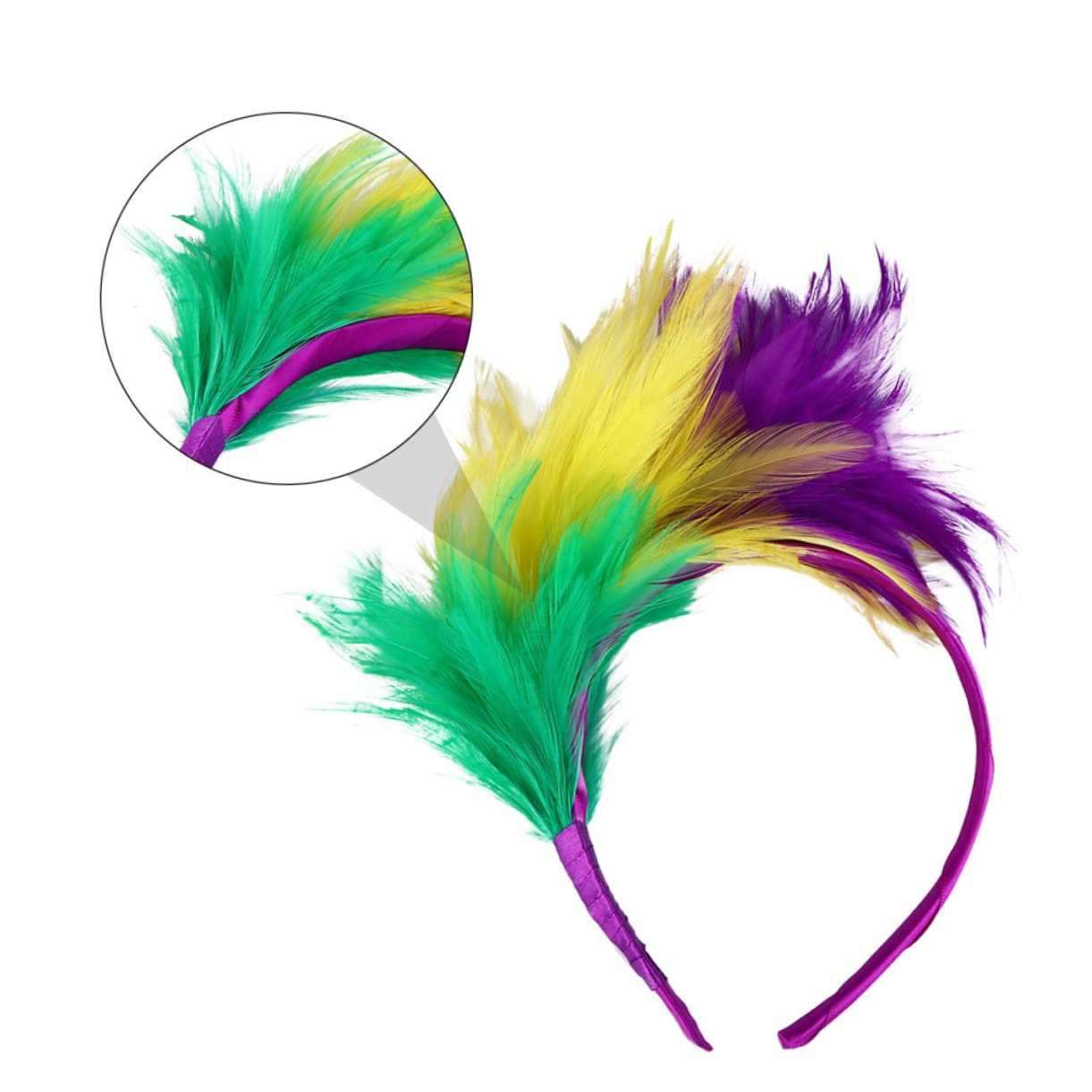 minkissy 2 Sztuk Z Pałąkiem Głowę Accesorios Para Mujer Prom Tiara Akcesoria Dla Nowożeńców Pierzasty Chluba Szalony Opaski Głowę W Stylu Vintage Opaska Do Włosów Zapięcie Do