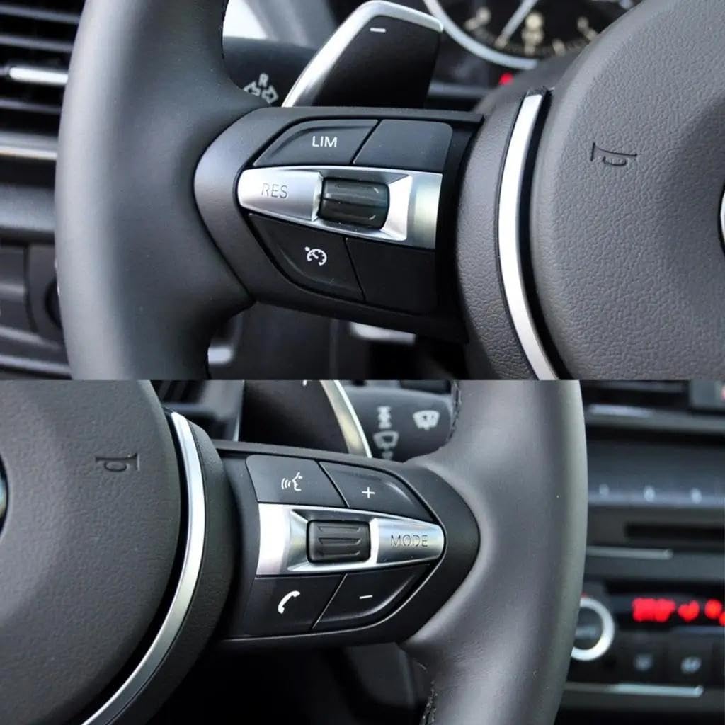 Black Multi-Function Steering Wheel Control Buttons For BMW 1 3 4 5 6 7 Series F10 F20 F30 F34 F36 F07 F01 F02 - ABS Replacement Set (2 PC)