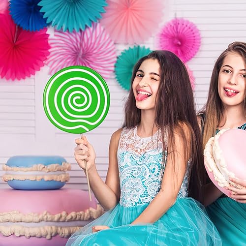 Miniatura 4 de HOMSFOU 2 piezas de accesorios de piruleta grandes adornos de dulces falsos accesorios de fotos accesorios de Navidad accesorios de carnaval cosplay