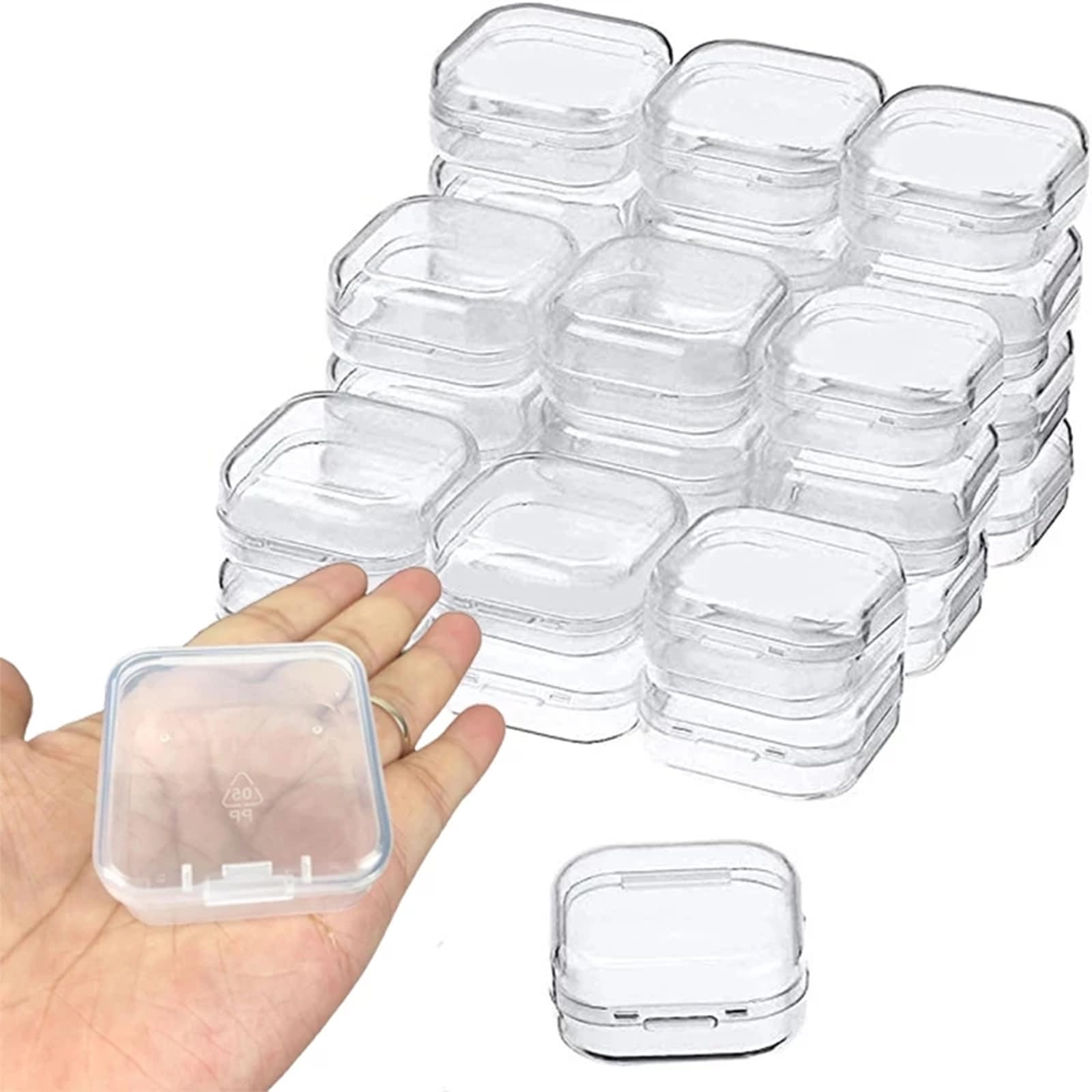 ZDL Organizador de Plástico Transparente, Caja de Almacenamiento Contenedores para Artículos Pequeños,Cajas Almacenaje Plastico Pequeña Cajas Transparentes para cuentas, joyas