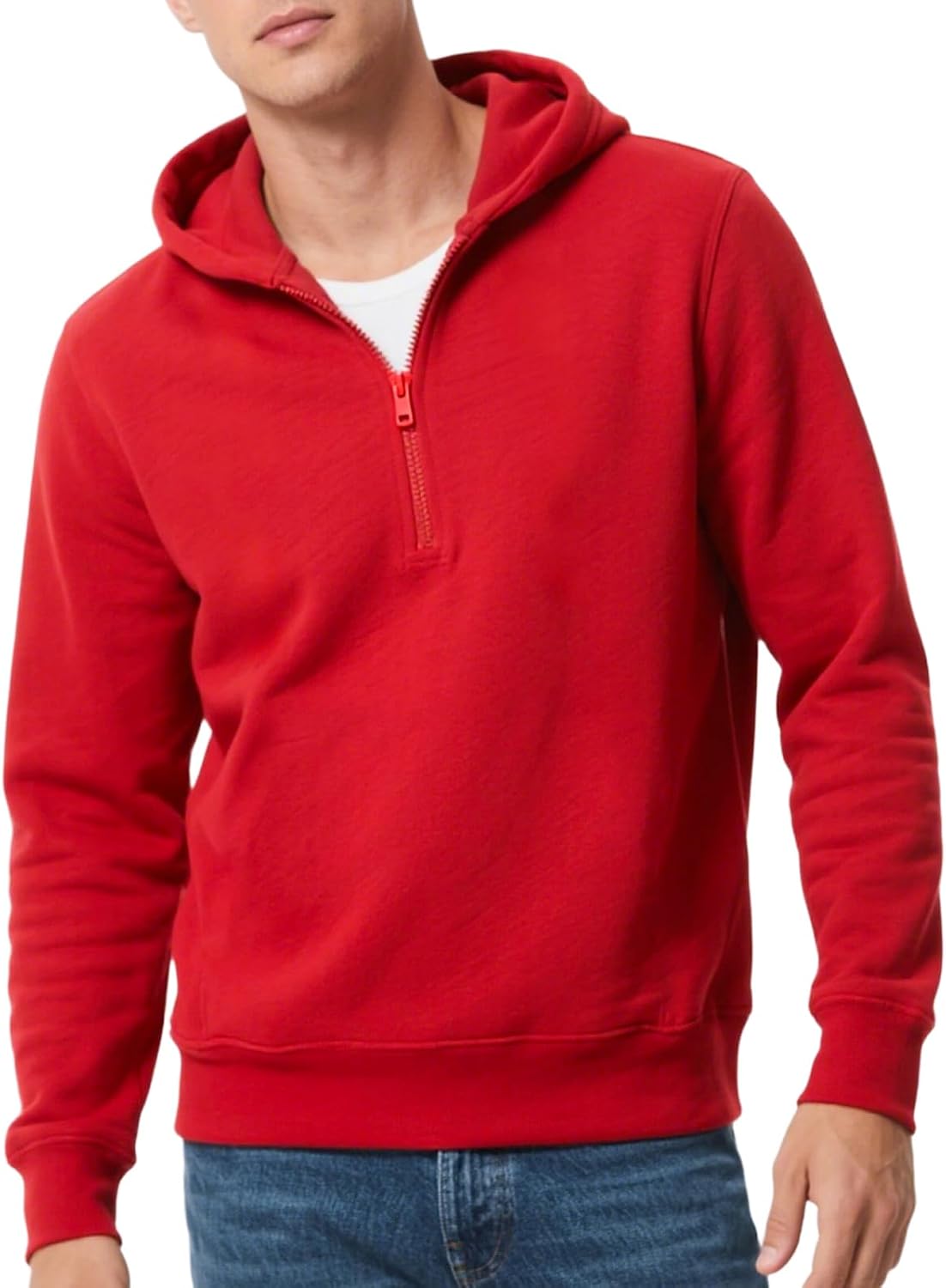 Men's Hoodie Quarter Zip Pullover Sweatshirts Fleece Hoodies Casual Long Sleeve Athletic Hooded Sweat Shirt for Men