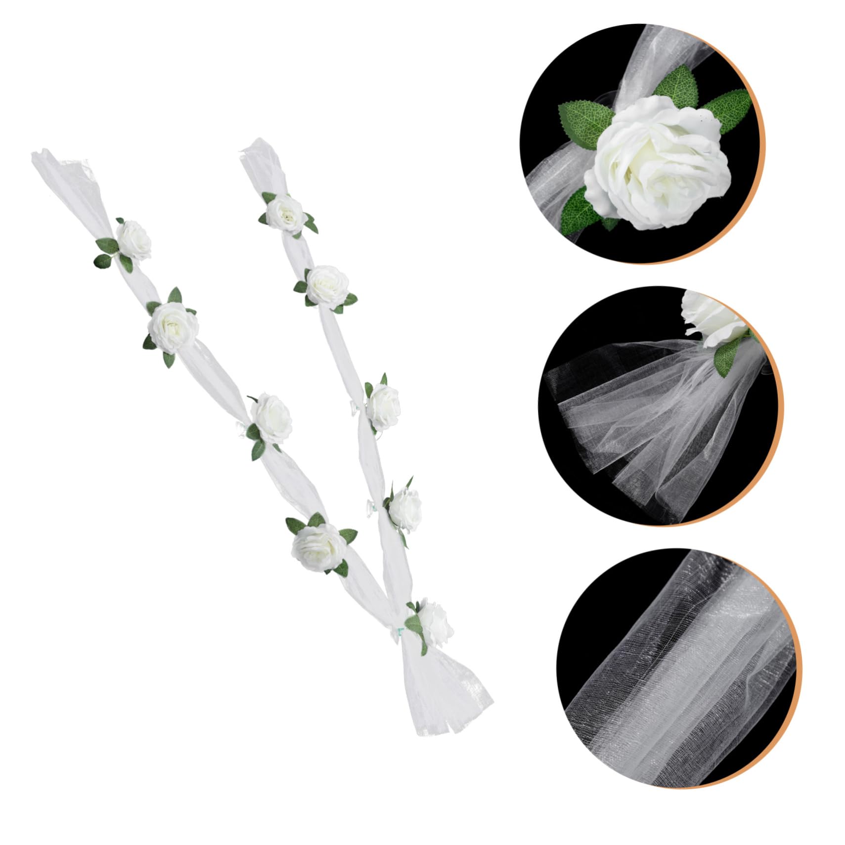 Zerodeko 2 Sets Hochzeit Auto Gürtel Lebensechte Rose Girlande Auto Decor Gefälschte Rose Hochzeit