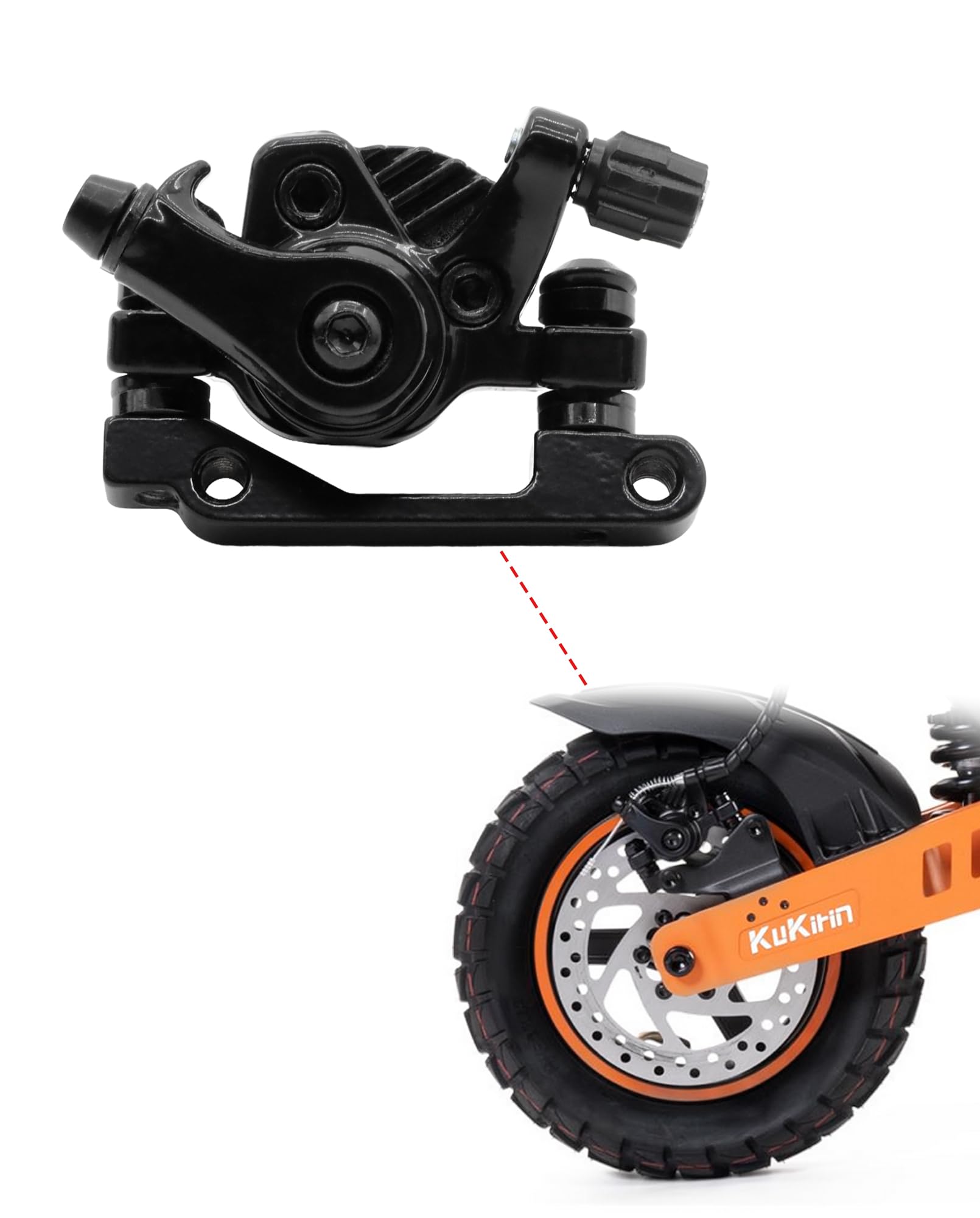 airwak Disc Brake Caliper Compatible with Kukirin G2 Max / G2 Pro Electric Scooter, The Original Aluminium Alloy Mechanical Disc Brake with Brake Pads — image 1