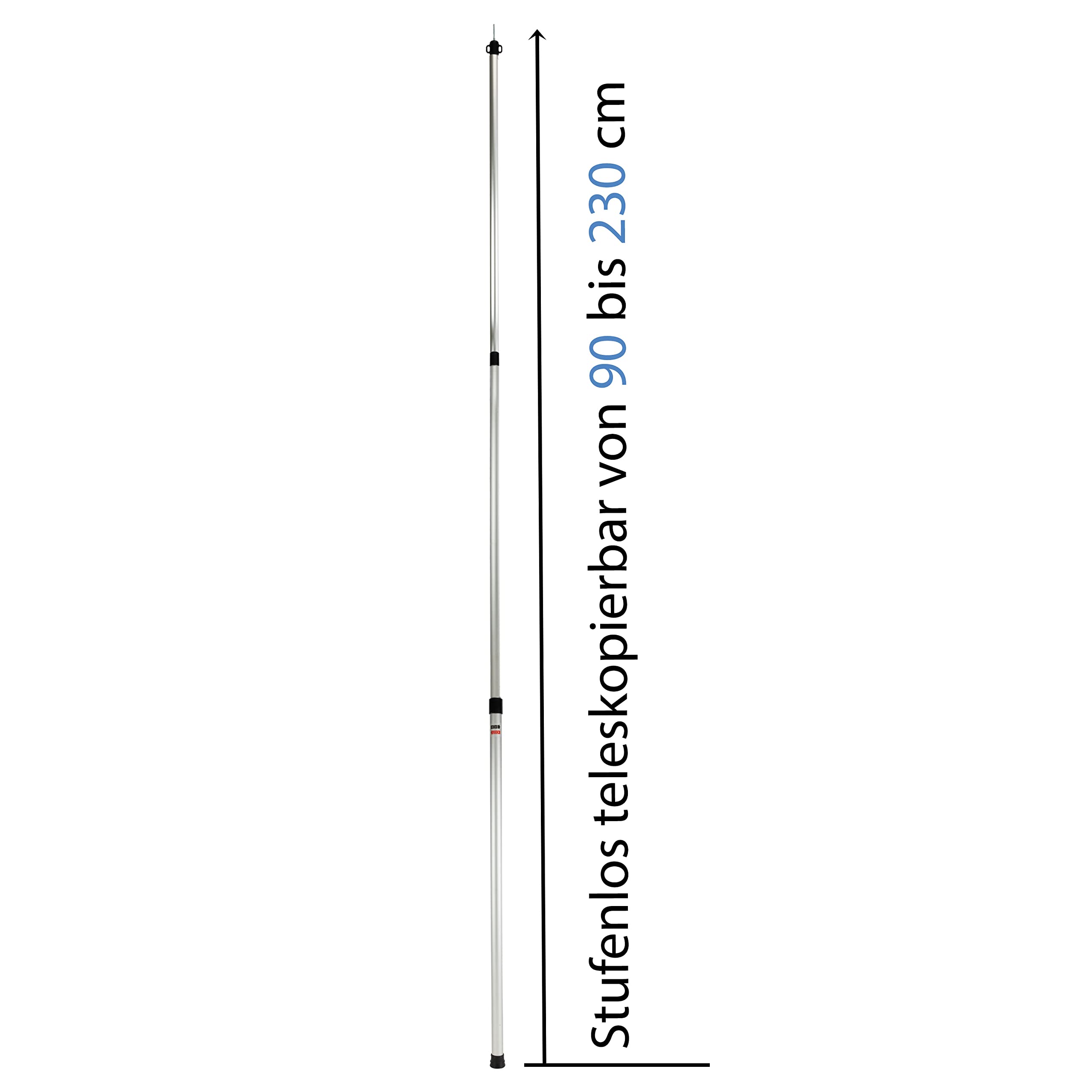 2 sztuki aluminiowych drążków namiotowych – z koronką – drążek teleskopowy 90–230 cm – drążek do ustawiania – drążek do tarpowania – akcesoria kempingowe