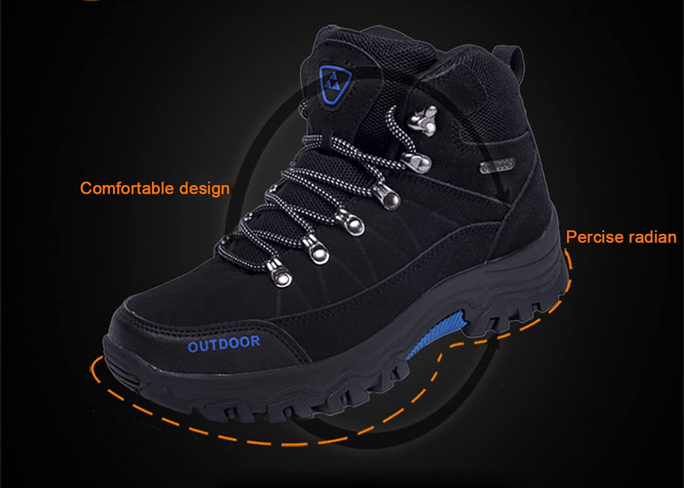 Scarpe da Trekking Uomo Impermeabile Scarponi da Escursionismo Scarpe da Montagna Stivali Caviglia Invernali All'aperto Sportive Sneakers
