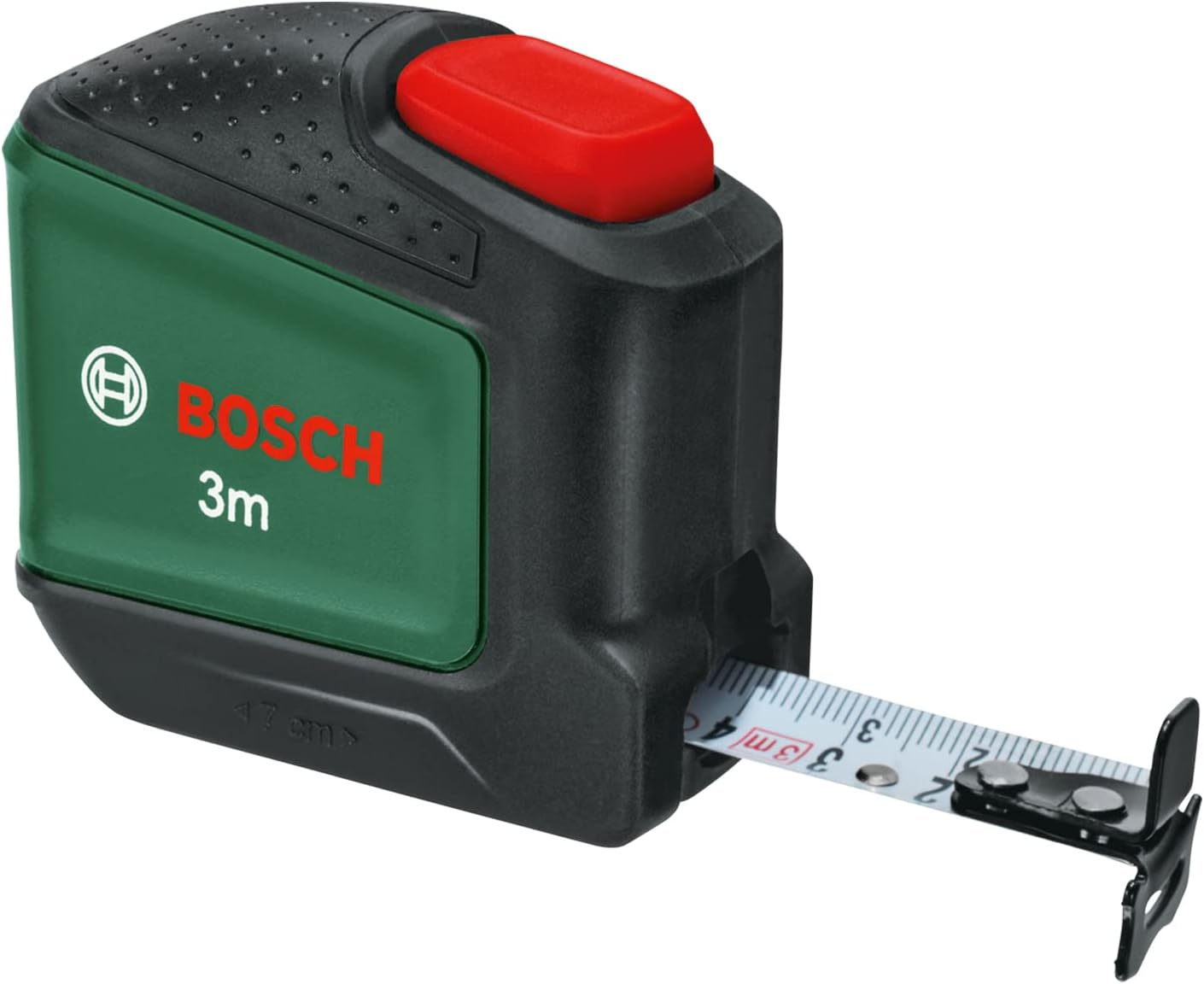 Bosch Tape Measure 3m (Auto Lock; 19mm Tape Width, Nylon-Coated, Accurate 3-Metre Tape Measure with Two-Direction Hook and Metal Belt Clip)