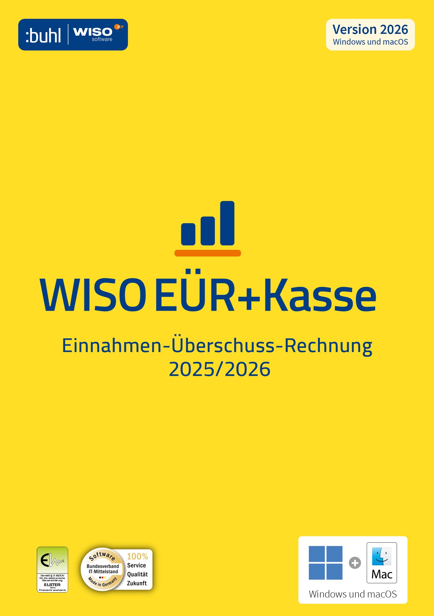 WISO EÜR+Kasse 2026: Für die Einnahmen-Überschuss-Rechnung 2025/2026 inkl. Gewerbe- und Umsatzsteuererklärung | 2026 | Aktivierungscode per Email