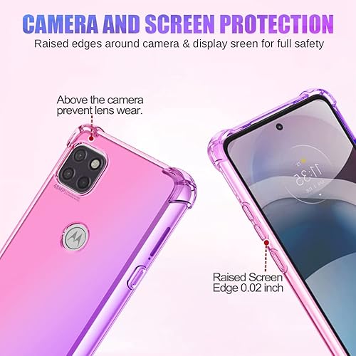 Miniatura 2 de Gufuwo Funda para Moto One 5G AceMoto G 5G 2021 Linda funda para niñas, degradado, delgada, antiarañazos, suave TPU funda protectora a prueba de
