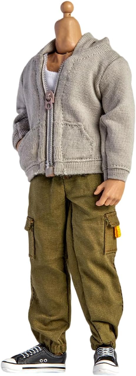 6 inch Action Figure Colthes,3 Pieces Set Casual Jacket,Vest and Pant,Miniature Clothing for Male Action Figure,1:12 Scale Figure Doll Clothing Suit. (Style A-Casual Outfit 02)