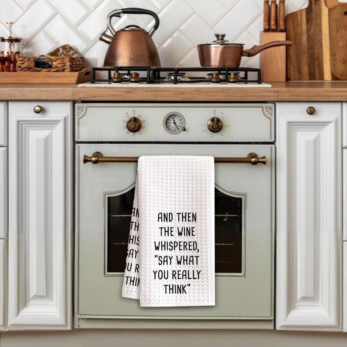 1PCS Funny Wine Lovers Kitchen Towels,Decorative Wine Accessories,Themed Tea & Dish Towels for Women & Men,16x23.5 Inch Absorbent Waffle,Perfect Housewarming,Bridal Shower Gift -01 - Image 3