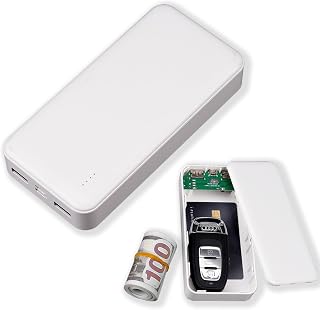 Diversion Safe Power Bank - Hidden Storage Compartment for Valuables, Secret, Fake Power Bank for Security, Portable Hiding Device, Ideal for Travel, Home, and Office (White)