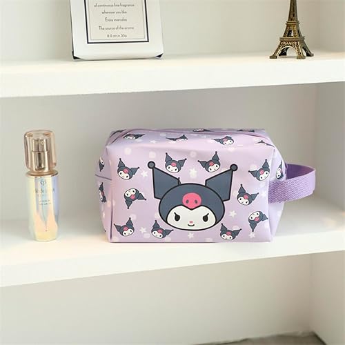 Miniatura 3 de Yoedeha Bolsa de maquillaje Kawaii, bolsa de cosméticos de viaje de piel sintética de dibujos animados, pequeña bolsa de maquillaje para niñas,
