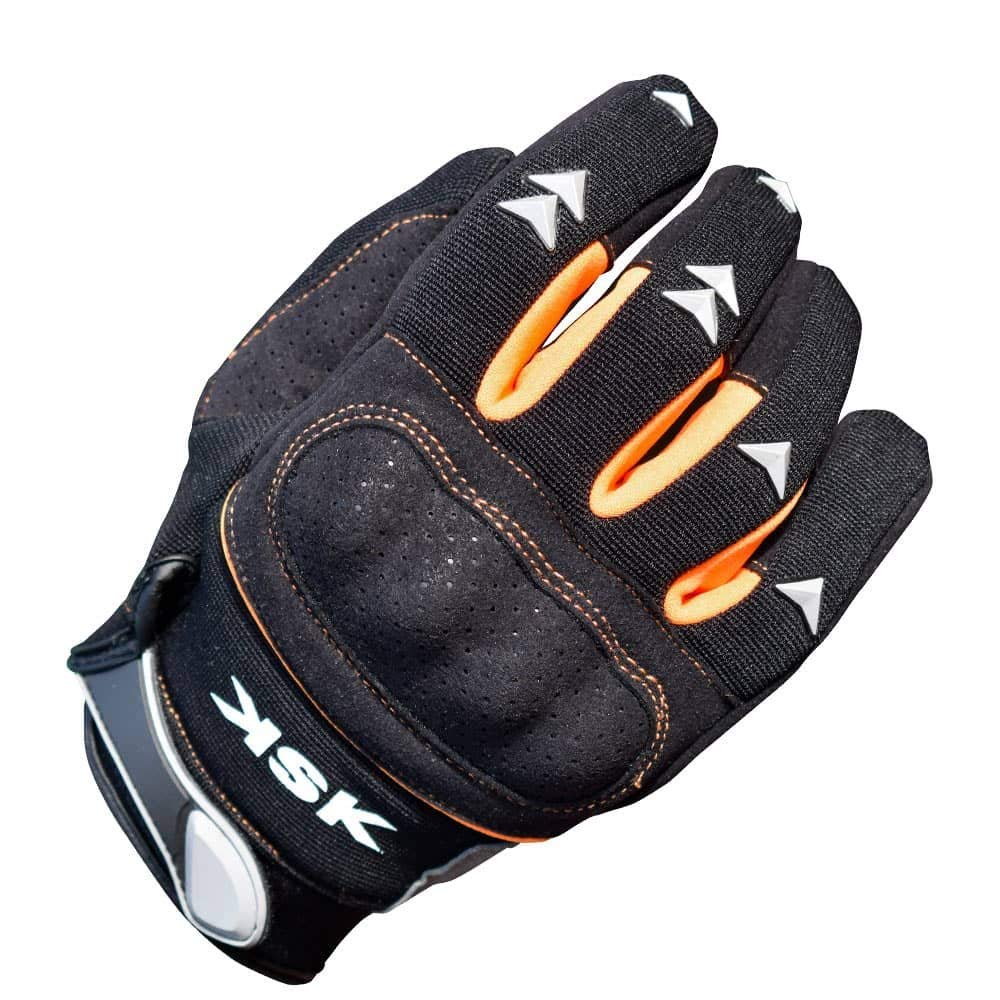 KSK Cross Mid-Season Gloves for Motorcycle, Scooter Orange, Size S (18-19 cm)