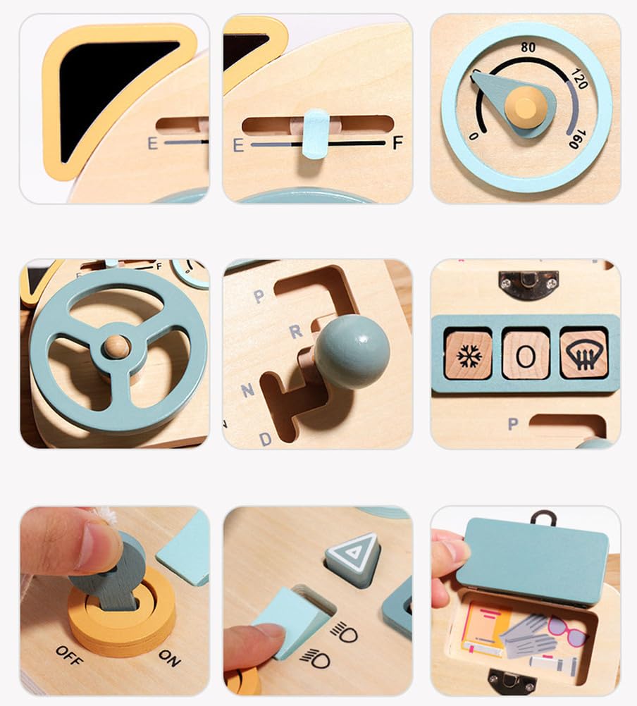 Fahrendes Lenkrad Aktivitätsbrett, sensorisches Lernspielzeug | Spielzeug-Autofahr-Panel, Rollenspiel-Auto-Spielzeug, Holz-Beschäftigungsbrett