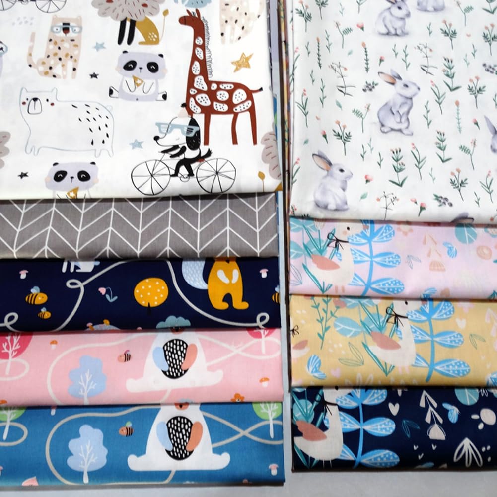 Tkanina bawełniana, zwierzęta, patchwork, 10 metrów, zestaw materiałów, towar sprzedawany na metry, bawełna, materiały do szycia dla dzieci, tkanina bawełniana, do majsterkowania, dekoracji,
