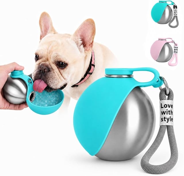 ZUMME Bebedero Perro portatil. 304 Acero Inoxidable, Antiderrames 285ml