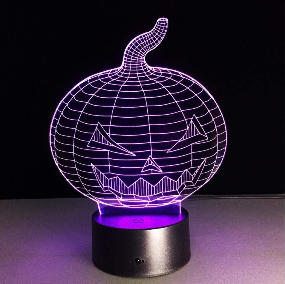 althiqahkey Pumpkin Skull 3D USB Luce Notturna A LED 7/16 COLORSi Che Cambiano Umore Lampada Pulsante A Sfioramento Camera Da Letto Per Bambini Ping