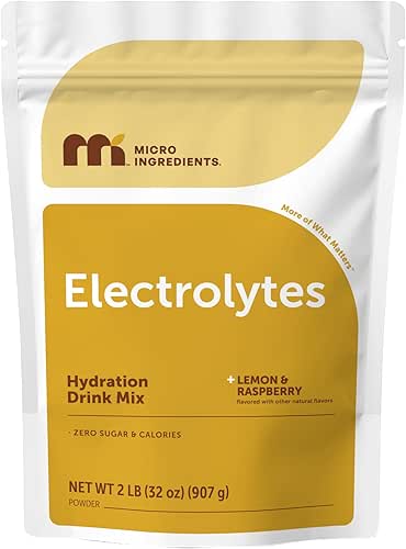 Micro Ingredients Electrolyte Powder, 2 lbs (139 Servings) | Lemon