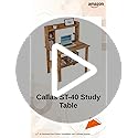 Image of Callas ST-40 Wooden Study Table with Hutch & Bottom Storage - Multi-Purpose Office Desk for Laptop, Computer, Writing & Study - Durable Engineered Wood Workstation for Home & Office (Walnut, ST-40)