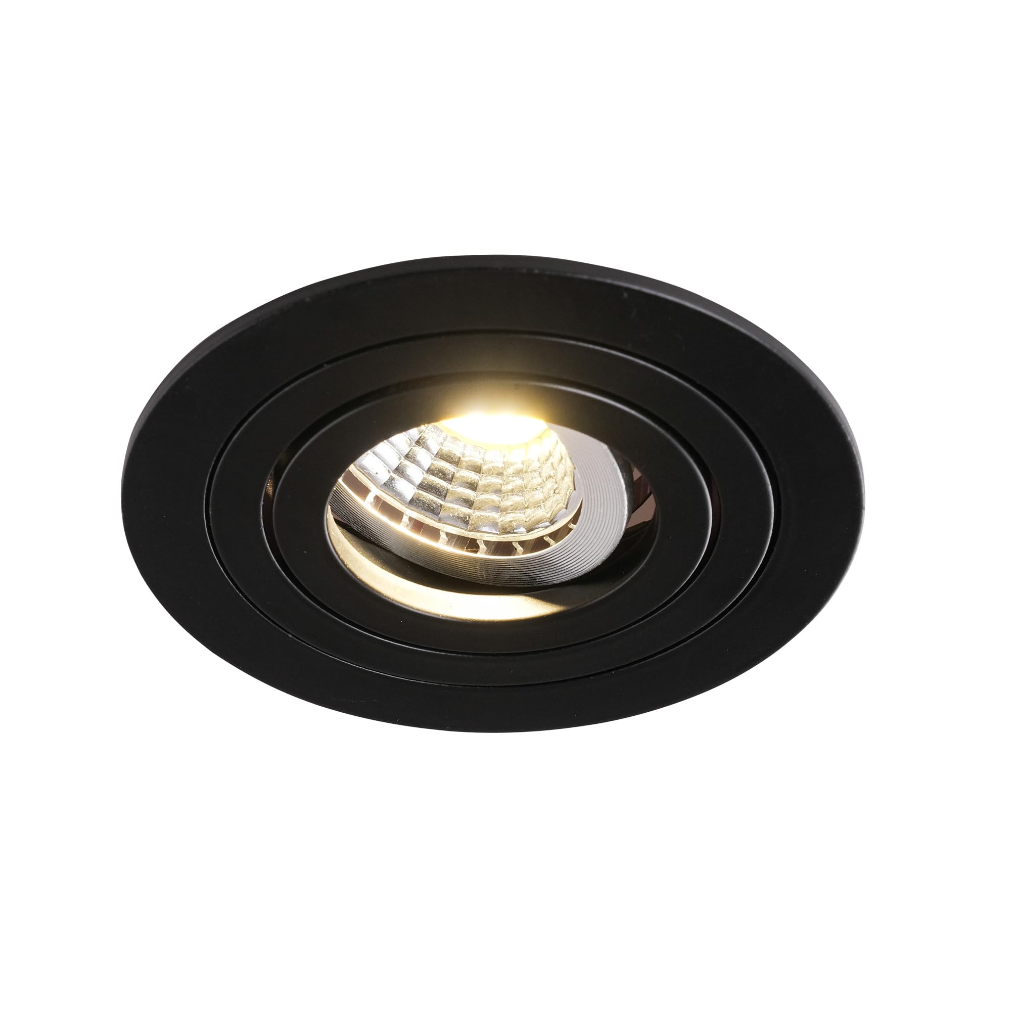 Mextronic Deckeneinbaurahmen: 10x Einbaurahmen Mattschwarz 648-MB Ø75 mm für Leuchtmittel GU10 | MR16 IP20 für LED Spot, normale Halogen