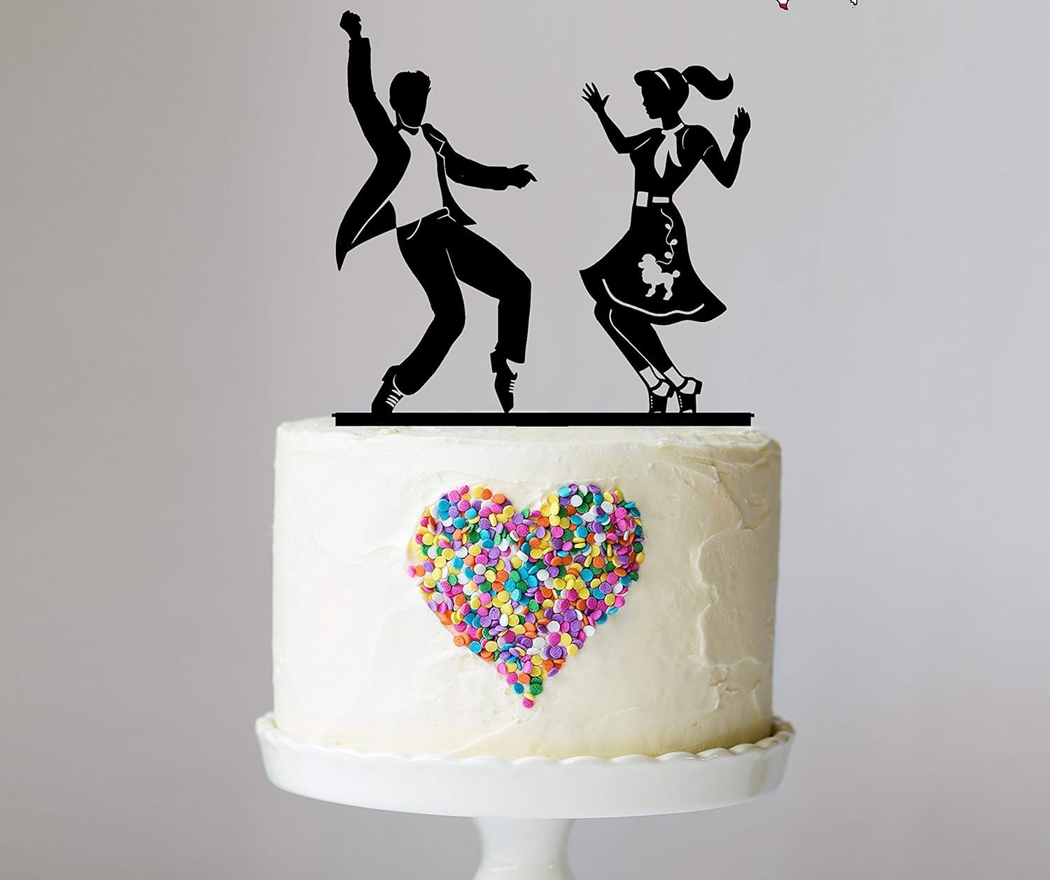 Personalized Acrylic Cake Toppers, Sock Hop, Girl Dancer,Poodle Skirt, Saddle Shoes, Male Dancer, Vintage Dancers, Birthday Girl, Grease Musical,
