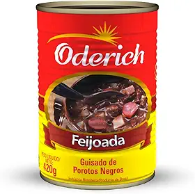 Feijoada Oderich 420G, Feijoada Brasileira Tradicional Com Carnes Selecionadas, Preto, Encorpada E Saborosa, Prato Brasileiro Tradicional, Rica Em Proteínas E Pronta Para Consumo, Tradição Em Qualidade Desde 1908