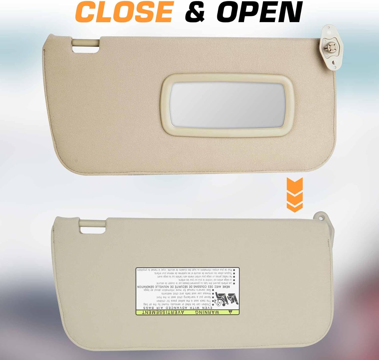 Left Driver Side Sun Visor Compatible with Nissan Frontier Xterra 1998-2004 Replaces 96401-7Z803(Beige)