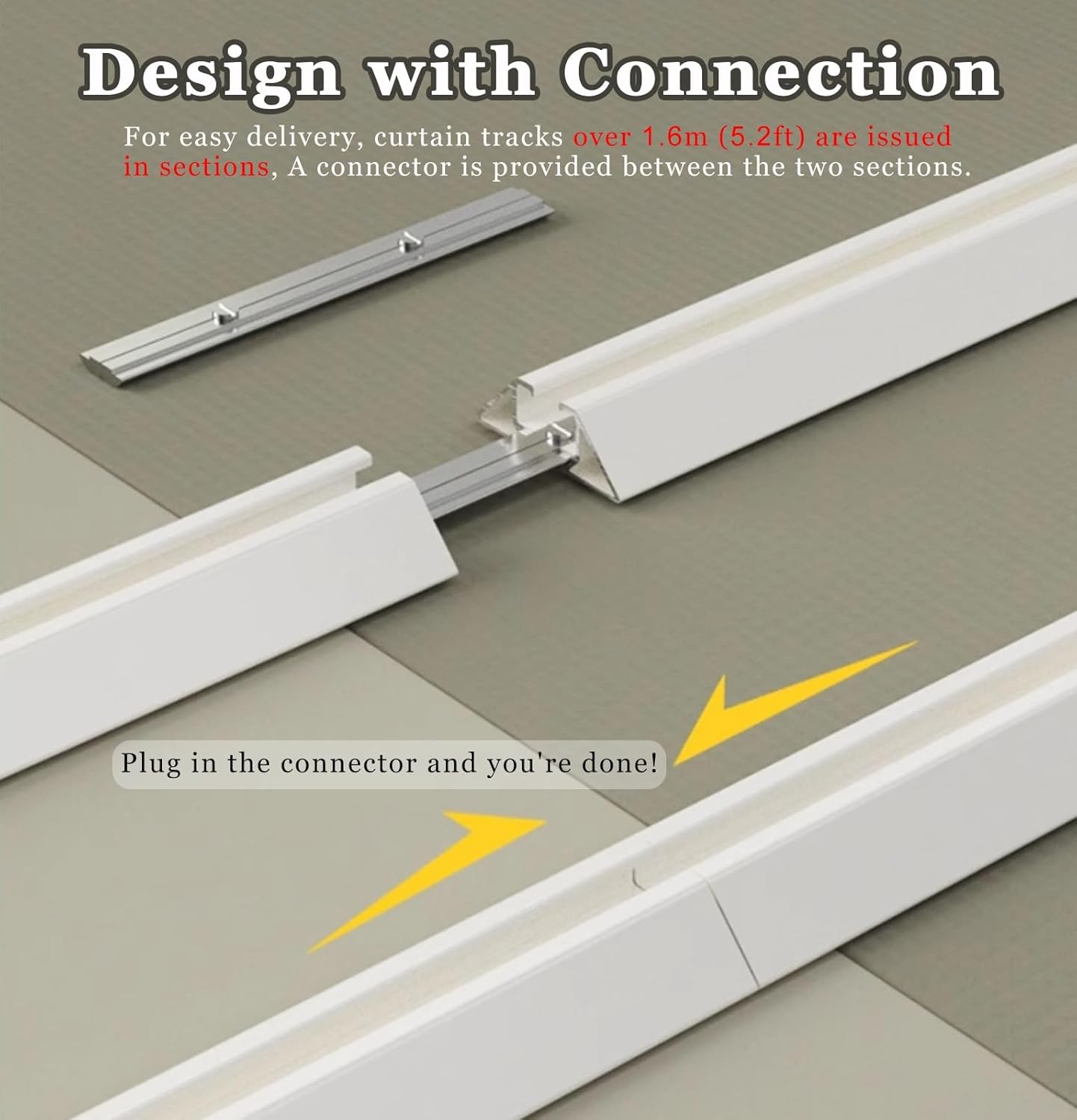 m.media-amazon.com/images/I/71hXLz1ORqL._AC_SL1500... カーテン・レール 頑丈なカーテンレール、 トラバースロッド カーテン・レール カーテンレール、天井簡単設置、トラバースロッドスライドグライダーフックでオープンルームのプライバシーを保護(Whi