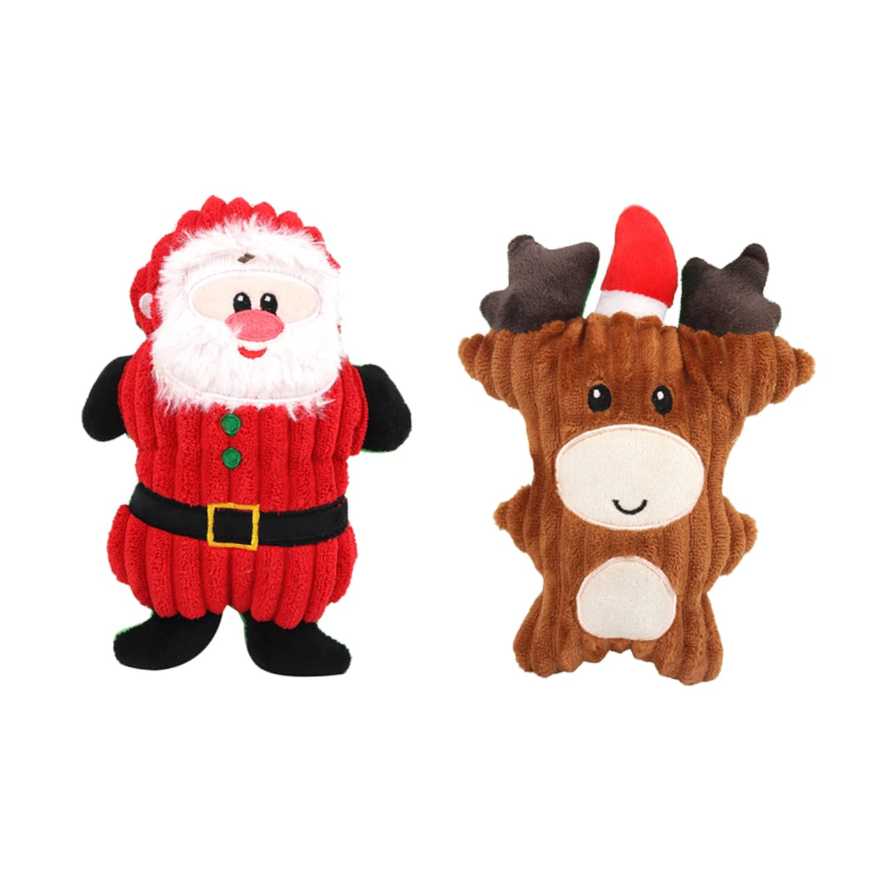 Kisangel 6stücke Plüschspielzeug Für Haustiere Mit Geräuschfunktion Niedliche Rentier Und Santa-Designs Für Kauen Und Spielen Für Hunde Und Katzen Zufällige Stilvariation
