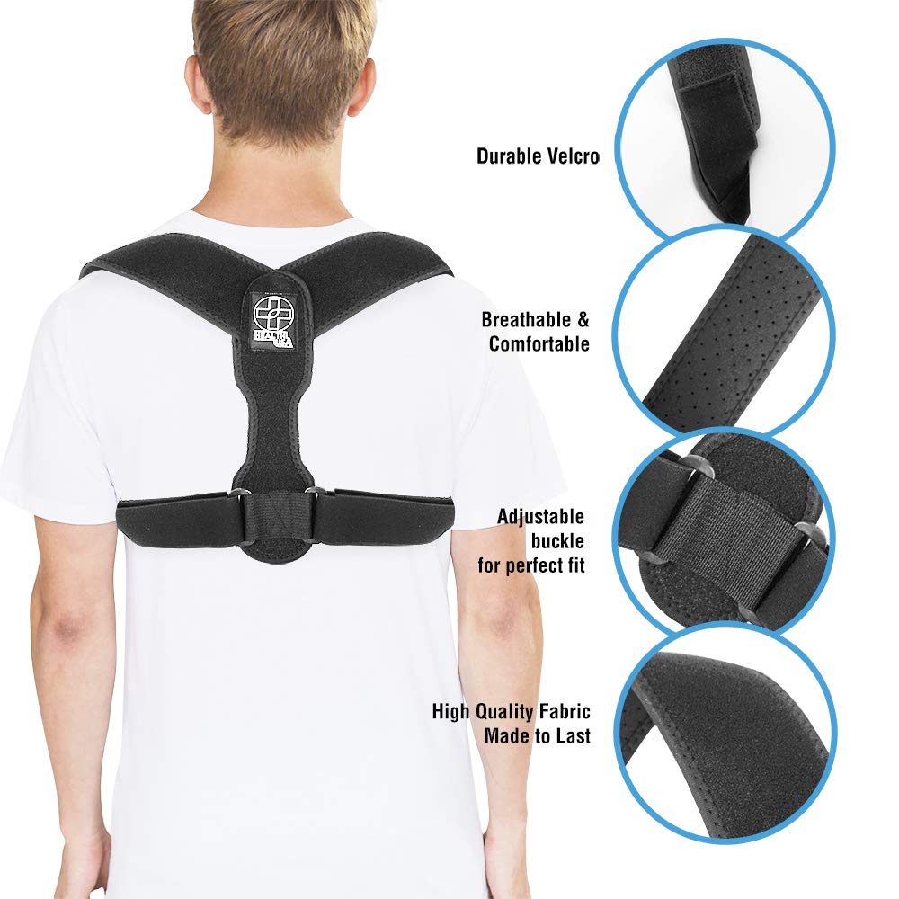 Posture Corrector for Men and Women Breathable & Adjustable Upper Back Straightener Posture Support Back Brace for Neck, Lower Back, Lumbar Support and Shoulder Pain Relief