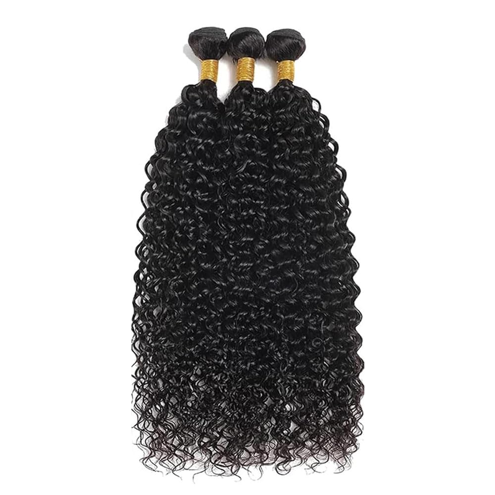 Water Wave Bundles Human Hair Echthaar Tressen Extensions Menschliches Haar Extensions 3 Bundles 100g/pcs Double Weft #1B Natural Black for Woman 26 26 26 Inch