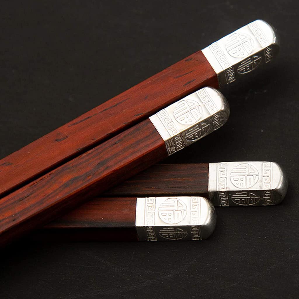 Lot de baguettes réutilisables en bois naturel antidérapant avec boîte cadeau, passent au lave-vaisselle, parfaites pour les sushis, le riz et plus encore – Style japonais et chinois