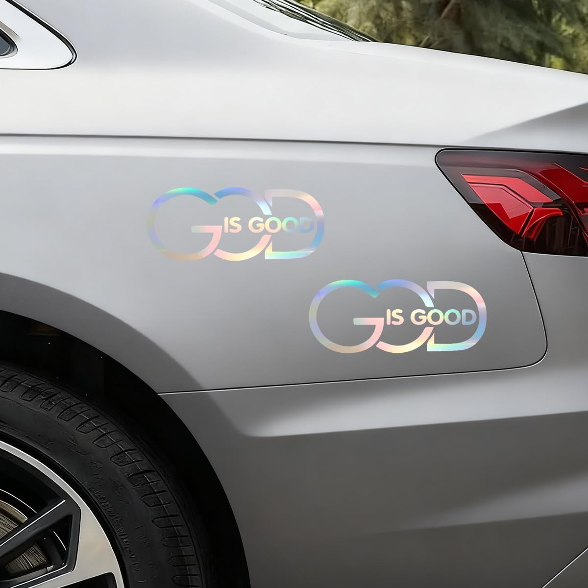 Craedli 2PCS GOD is Good Vinyl Decal Car Sticker, Waterproof Religious Faith God Bumper Sticker Car Window Decal, Inspirational Decoration Accessories for Cars, Truck, SUV, Wall, Laptop (Colorful)